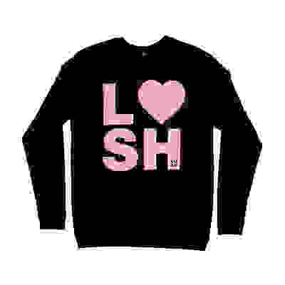 LUSH Pink Heart Sweatshirt - Black